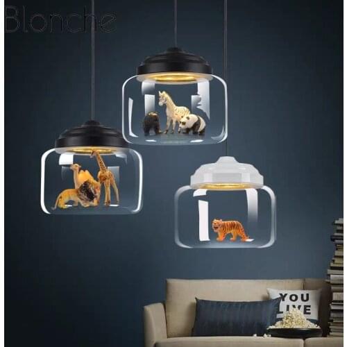 Modern Led Pendant Lights Glass Nordic Hanging Lighting Restaurant Children Room Living Bedroom Indoor Cute Decor Fixture Lamps