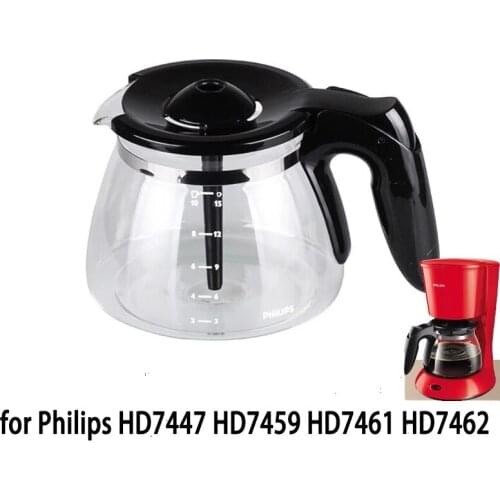 Coffee Maker Glass Jug for Philips HD7447 HD7459 HD7461 HD7462 Coffee Maker Spare Parts Accessories