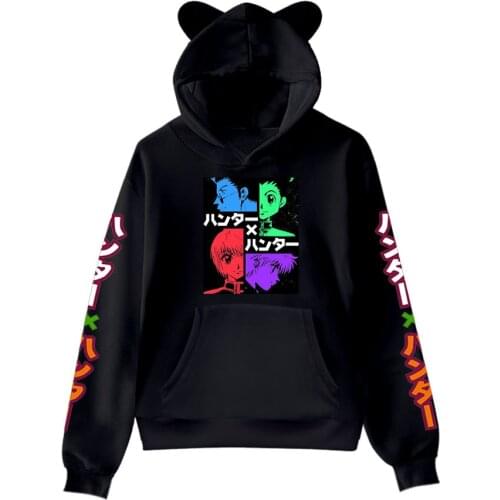 Anime Hunter X Hunter Hoodie Anime Sweatshirt kids Kawaii Cat Ears Hoodies Boys Girls Cartoon Streetwear Hoodies kids Clothes