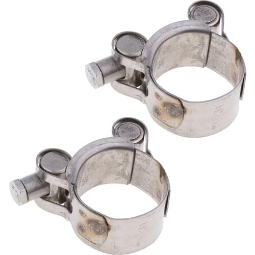 2Pcs Universal 29-31mm Motorcycle Stainless Steel Exhaust Pipe Clamp Clip