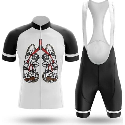 Bicycle Lung Cycling Jersey Set Sport Team Bike Men Clothing Quick Dry Summer Sleeve Cycling Road Ride Shirt Bib Short Gel Pad