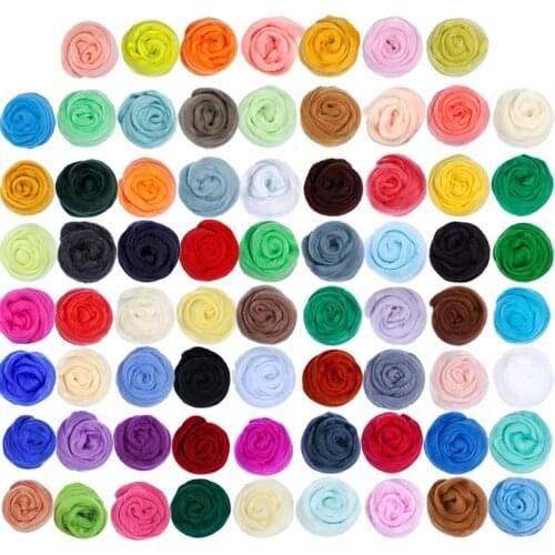 Nonvor 70 Colors 5g/10g piece Wool Felt Needle Doll making PureMixed-color Felt Wool Fiber Wool Felt for Needlework DIY Material