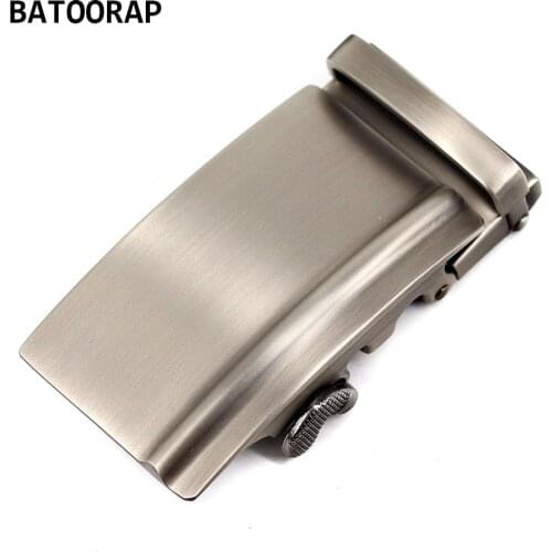 High Quality Metal Belt Buckle Automatic Fashion Solid Mens Ratchet Click Buckles Wire Drawing Process Fits In 3.5 CM Belts