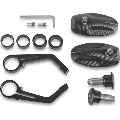 7/8" 22MM Full CNC Motorcycle Handlebar Bar End Rearview Rear View Side Mirrors Aluminum Universal for Yamaha MT07 MT09