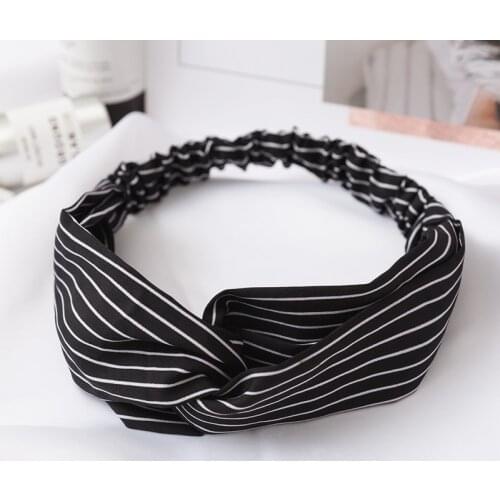 2020 Fashion Stripe Twist Headband Turban Women Sport Yoga Bandana Head Wrap Stretch Strips Headwear Hair Accessories Hot Sale