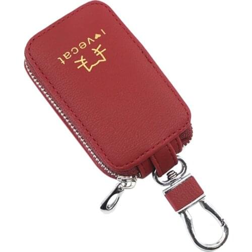 Women’ s Outdoor Fashion Trend Solid Color Leather Zipper Multifunction Key Case ключница key holder wallet Key case porta chave