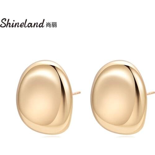 Shineland Punk Simple Irregular Geometric Zinc Alloy Bijoux Stud Earrings For Women Fashion Accessories Jewelry Gift Wholesale