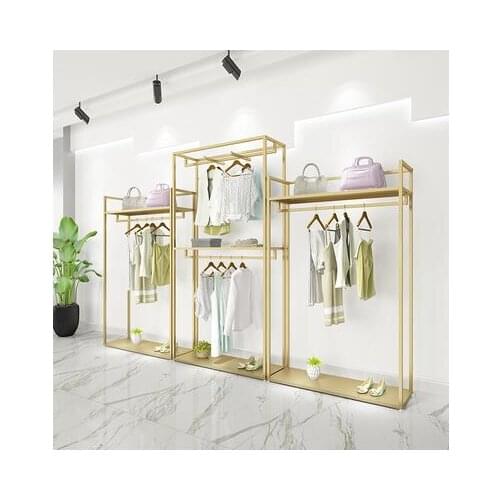 Golden Clothing Shop Shop Shop Shop Shop Shop Shop Shop Decoration Design High Container Shelf