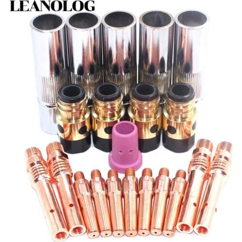 45pcs Panasonic 350A MIG MAG Gun accessories MIG shield Cups gas diffuser insulator electric tips for CO2 MIG welding machine
