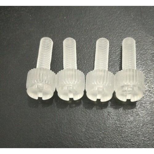50pcs/lot Transparent Plastic Nylon Slotted Knurled Screw M3 M4 PC Plastic Hand Screw Plastic Nylon Bolt