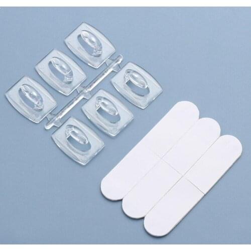 6/20 pcs Wall Hooks Removable Transparent Seemless Towel Rack Kitchen Hanger Bathroom Plastic Bedroom Key Holder Hook Adhes Y4W5