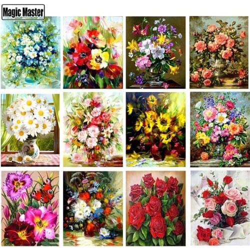 5D DIY Full Square Drill Diamond Painting Flowers 3D Embroidery Cross Stitch 5D Home gift Decor wyb2025