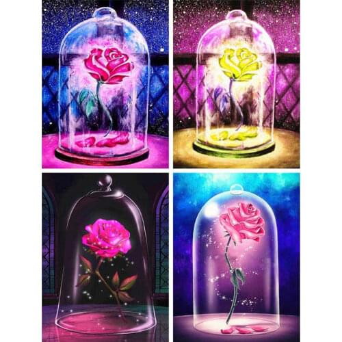 AZQSD Diamond Painting Rose Cross Stitch 5d Diamond Embroidery Flower Full Drill Square Home Decor Gift Handmade Rhinestones