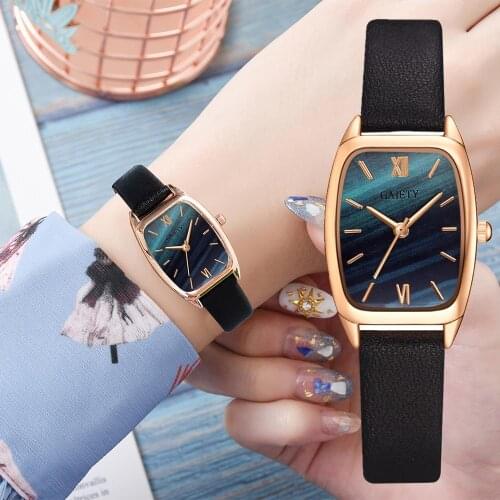 Exquisite small simple women dress watches retro leather female clock Top brand womens fashion mini design wristwatches clock
