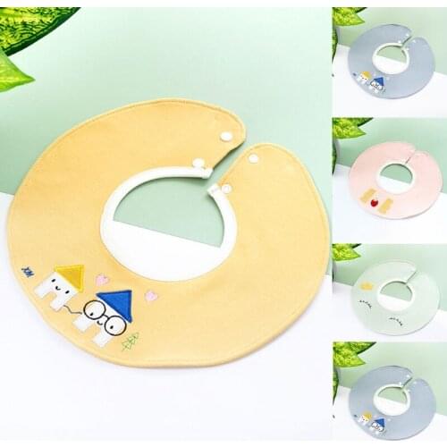 360 ​​° Rotate Baby Bibs Bandana Scarf Saliva Towel Soft Cotton Burp Cloth Anti-Stain Newborn Infant Feeding Bib for Boys Girls