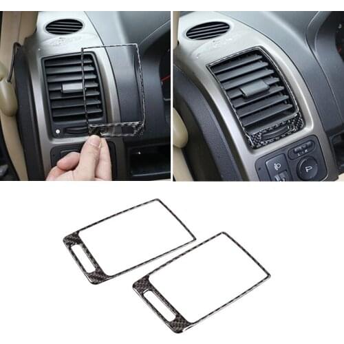 For Honda CRV 2007 2008 2009 2010 2011 Car Carbon Fiber Dashboard Side Air Condition Air Outlet Vent Cover Trim