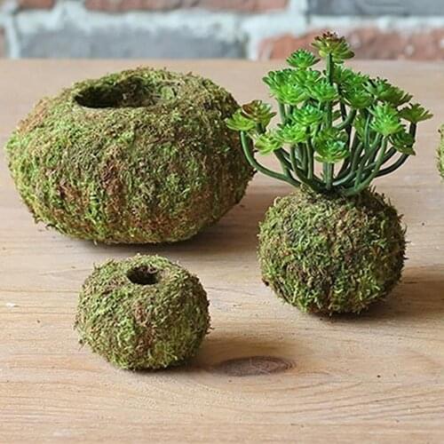 Eco-friendly Moss Ball Flower Pot Bird Nest Flower Green Plant Ports Home Office Desk Table Garden DIY Decoration 6/9/12/15CM