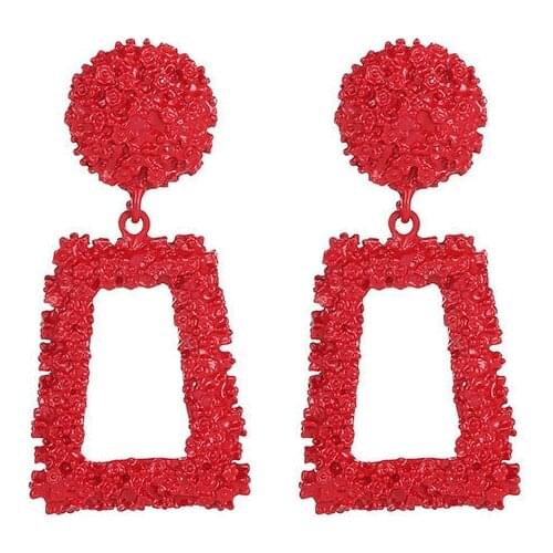 Empaistic Creative Characteristic Circle Ladder-Shaped Shape Black Golden Matte Drop Earrings Dangle Earrings For Women