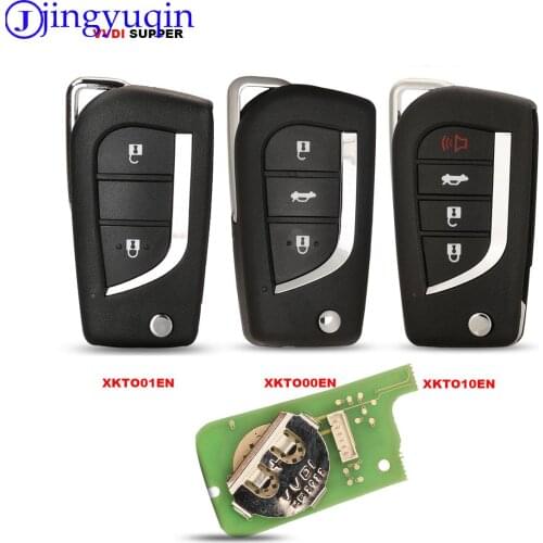Jingyuqin Xhorse XKTO00EN Wire Remote Key VVDI2 For Toyota Type 3 Buttons Universal Remote Key