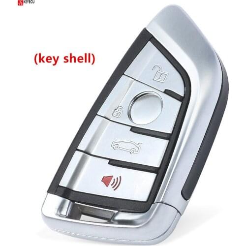 Keyecu New Uncut Blade Replacement Modified Flip Folding Remote Car Key Shell 4 Button for BMW X5 X6 2014 2015 2016 No Colorful