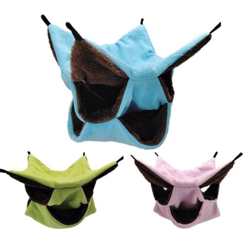 Pet Cage Hanging Hammock Bunkbed Sugar Glider Hammock Guinea Pig Cage Accessories Bedding Warm Hammock for Small Animal Sleeping