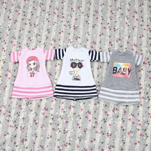 Doll Clothing Set, 1/6 BJD Doll Casual Jumper Dress T-shirt Outfit for 12'' Neo Blythe Azone Dolls Clothes