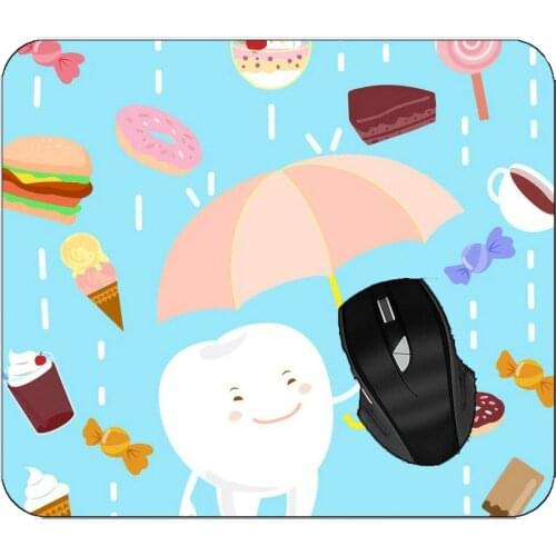Printed Mouse Pad Teeth Refuse Sweets Cold Food Mouse Pad For Home Office Working