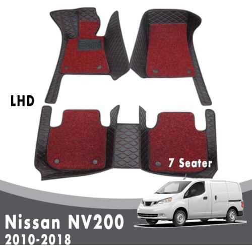 Car Floor Mats For Nissan NV200 2018 2017 2016 2015 2014 2013 2012 2011 2010 7 Seater Custom Double Layer Wire Loop Carpets