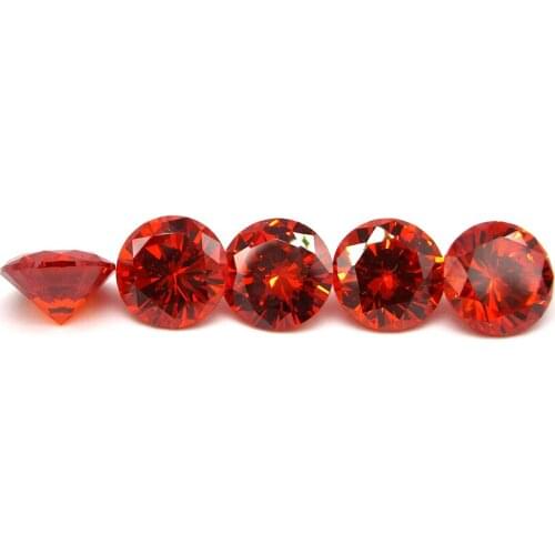 100pcs Wholesale AAAAA Orange Cubic Zirconia 3.5-16mm Round Brilliant Cut CZ Stone
