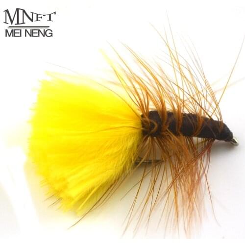 MNFT 10PCS/LOT Bright Yellow Fritz Lures Fly Fishing Trout Buzzers Flies Fly Fishing Hook 9