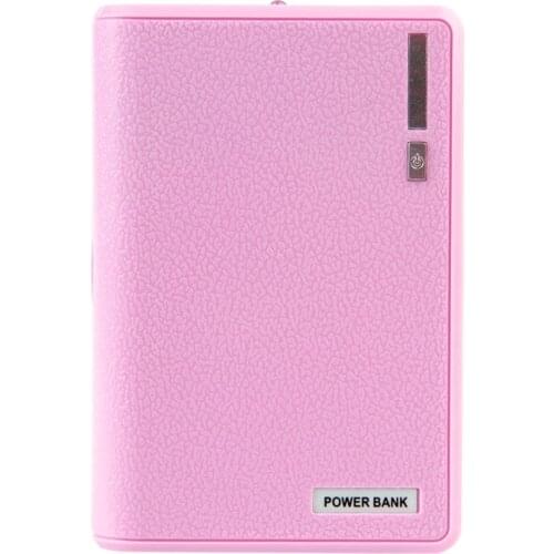 Power Bank Box Dual USB Power Bank 4x 18650 External Backup Battery Charger Box Case For Phone Pink