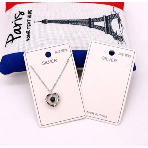 Wholesale 500pcs/lot 5x8cm Jewelry Packaging Cards Tags 925 silver Necklace Bracelet Pendant Display Cards printed made in China