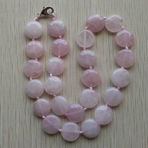 2017 new fashion hot selling good quality pink round shape beads natural stone necklace jewelry free shipping