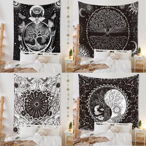 Psychedelic Face Printing Big Wall Mounted Hippie Hanging Bohemian Living Room Bedroom Tapestry Mandala Beautiful Wall Art Decor