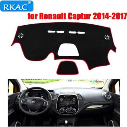 RKAC Left hand drive car dashboard mat cover for Renault Captur 2014-2017 Sport style Auto dashboard rug for Renault Captur