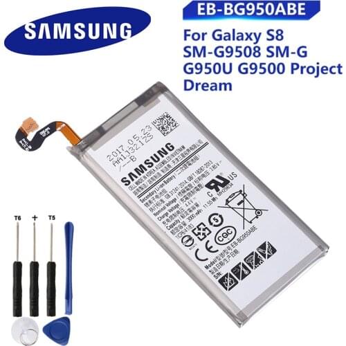SAMSUNG Original Battery EB-BG950ABE EB-BG950ABA For Samsung GALAXY S8 SM-G9508 G9508 G9500 G950U SM-G G Project Dream 3000mAh