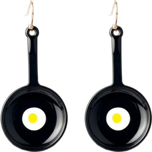 Cute Pan Fried Egg Poached Earrings Metal Jewelry Women Drop Earring