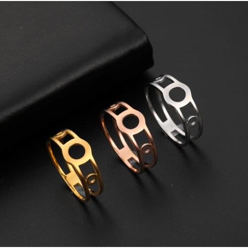 Skyrim 2021 Simple Round Circle Ring Stainless Steel Casual Rings Christian Immortal Jewelry Anniversary Gift for Women Friends