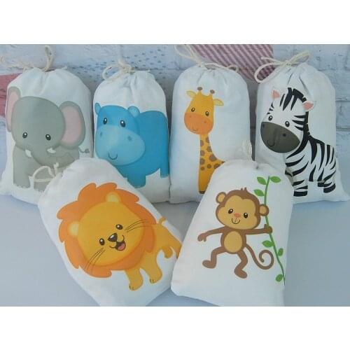Jungle Animal Favor Bags Candy Bags Gift Bags Jungle Birthday Party Decoration Supplies Jungle Animals Baby Shower Favor Bags