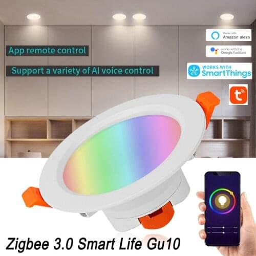 7W/10W Tuya Zigbee Smart Downlight Indoor Lighting Spot Dimmable RGBCW Led Ceiling Lights Plafond Light Bulb Led Lamp Track Lamp