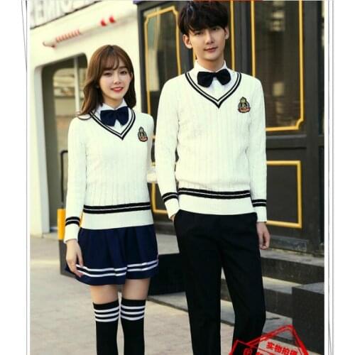 High School uniform British style Student knitwear suit 5XL Sweater Winter