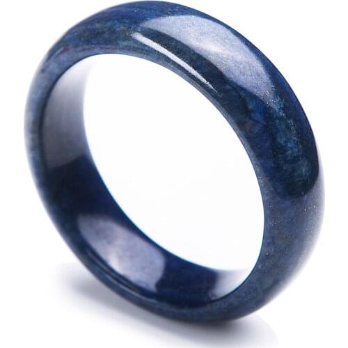 Unique One Women Lady Natural Blue Gold Lapis Lazuli Gem Stone Round Charm Bracelet Bangles Mothers Gift Inner Diameter 55mm