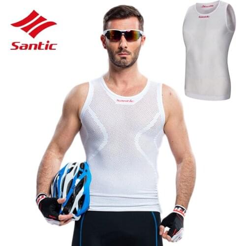 Santic Cycling Vest Men Breathable Anti-sweat Sleeveless Mesh Cycling Clothing Keep Dry Bike Underwear Bicycle Clothes