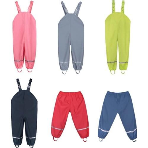 New Fashion Rain Pants Boys and Girls Sling Lightweight Waterproof Rain Pants Windproof Raincoat Children Rain Gear