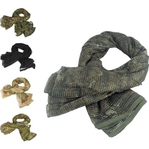 Military Camouflage Tactical Mesh Breathbale Scarf Sniper Face Veil Scarves Airsoft Hunting Hiking Camo Cycling Neckerchief