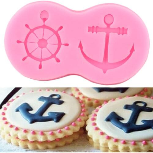 Anchor Rudder Boat Silicone Mold Cupcake Topper Fondant Cake Decorating Tools Cookie Baking Candy Clay Chocolate Gumpaste Mould