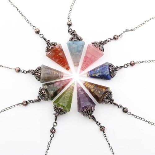 YJXP Reiki Healing Crystal Orgone Pendant Pendulum Natural Stone Energy Generator Reiki Divination
