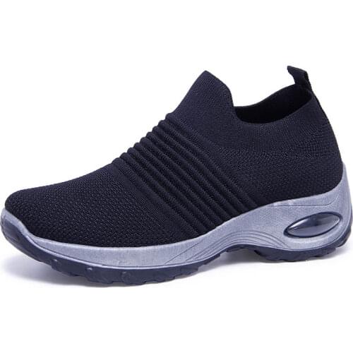 2021 Women Sneakers Shoes Spring Autumn Flat Slip on Platform Tenis for Women Breathable Mesh Sock Sneakers Shoes Y