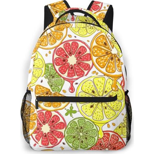 Women Backpack Kids School Bag for Teenage Girls Colorful Citrus Fruits Female Laptop Notebook Bagpack Travel Back Pack 2021
