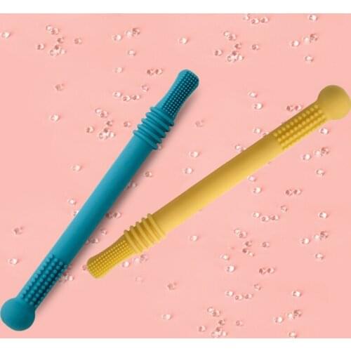 Chewing Tube Chewing Teether Baby Oral Movement Chewing Tool Baby Teether Silicone Hollow Teething Tube